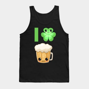 St Patricks Day I Clover Beer Kawaii Cute Tank Top